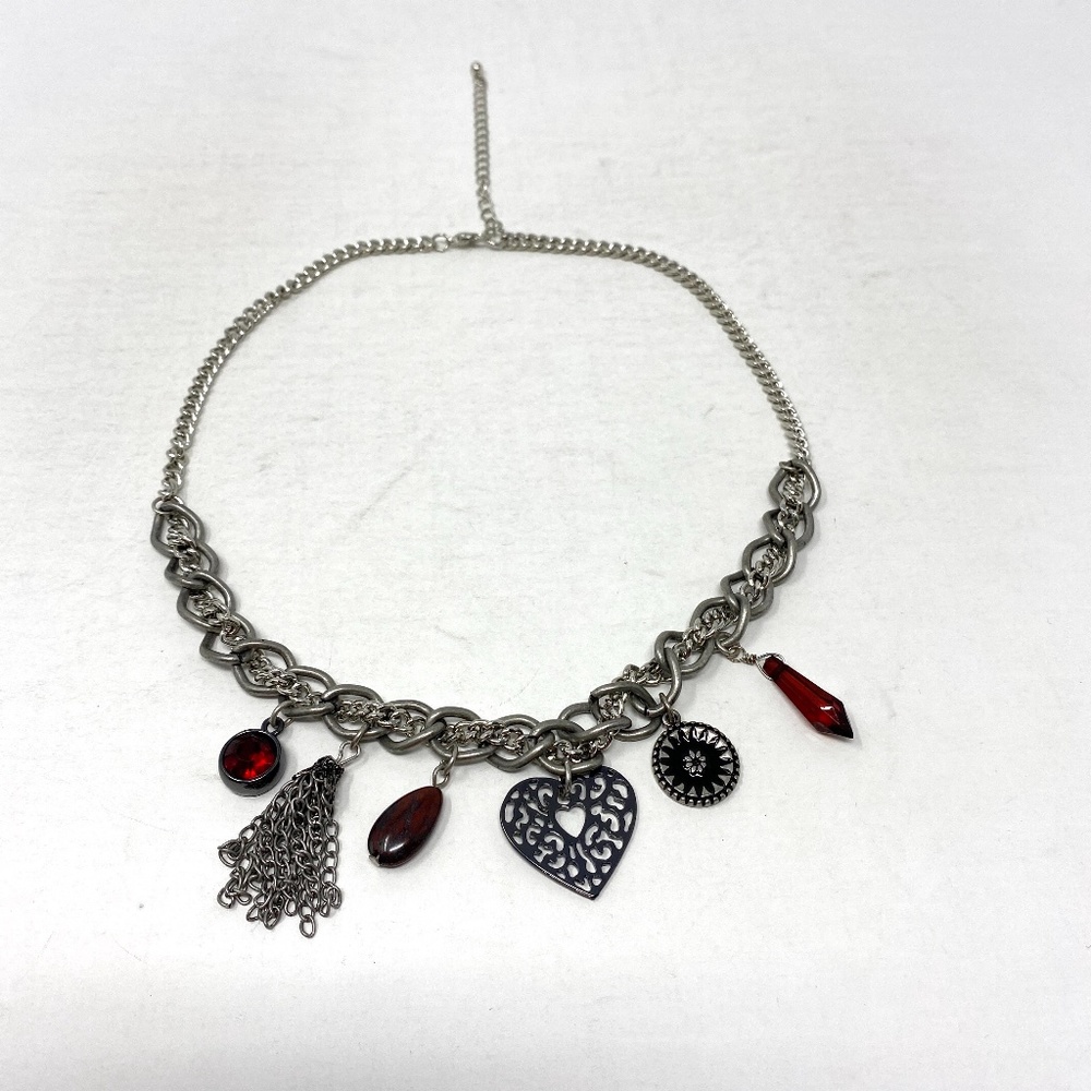Chunky Necklace with Red Accents | 3 for $20 - Picture 1 of 6